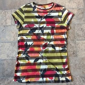 Daytrip striped floral top size medium